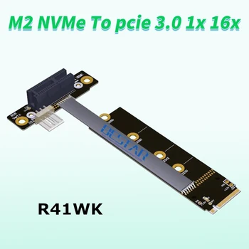 Yükseltici pcıe 3.0 1x 16x To M2 NVMe Sağ Dirsek madencilik Grafik kartı Uzatma kablosu 25cm 55cm M. 2 NGFF PCI - E 1x Gen3. 0 8Gbps Yükseltici