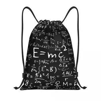 Özel Fizik Denklemleri büzgülü sırt çantası Çanta Erkek Kadın Hafif Geek Bilim Matematik Spor Spor Sackpack Çuval Alışveriş için