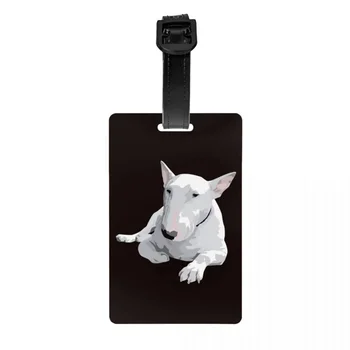 Özel İngilizce Bull Terrier Köpek Bagaj Etiketi Gizlilik Koruma Hayvan Pet Bagaj Etiketleri Seyahat Çantası Etiketleri Bavul